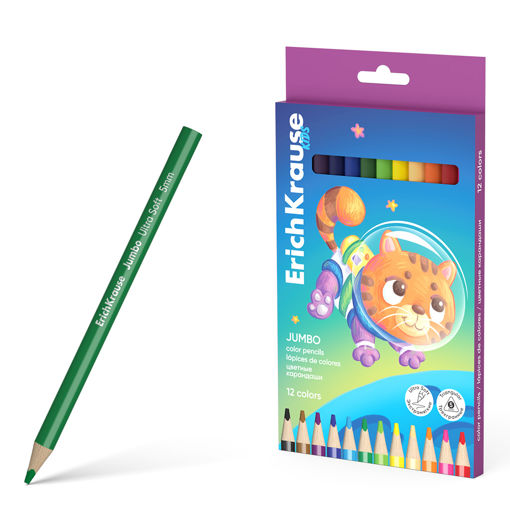 Picture of EK PENCIL COLOURS JUMBO TRIANGULAR 12 PACK